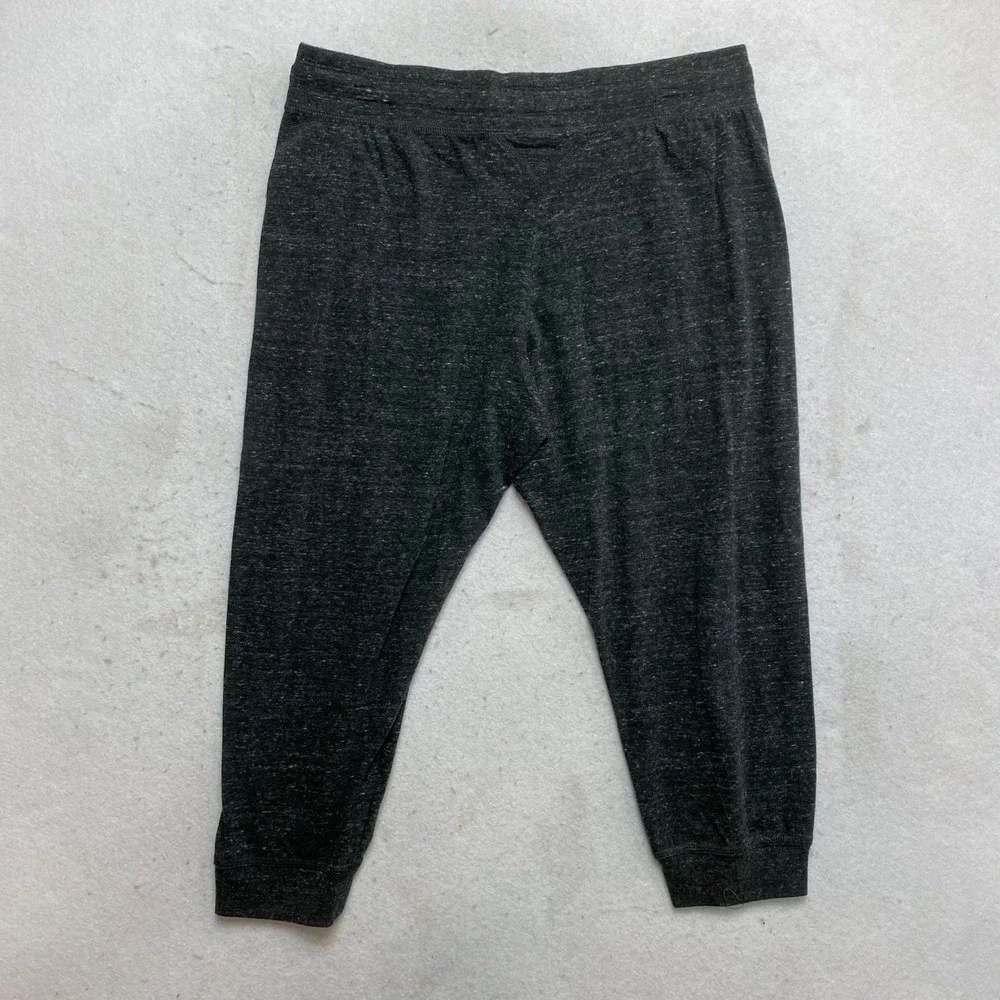 Nike Tracksuit Womens Large Black Heathered Full Zip Hoodie Capri Joggers Set